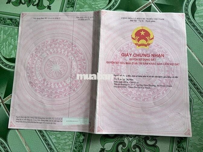 Gấp bán lô đất Phước Thạnh Củ Chi 1.1 tỷ sổ sẵn