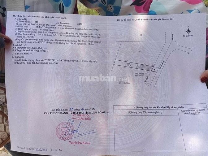 Bán lô đất ở xã đạ oai, lâm đồng