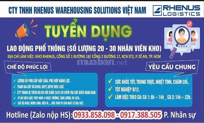 Nhân viên kho (Lao động phổ thông)