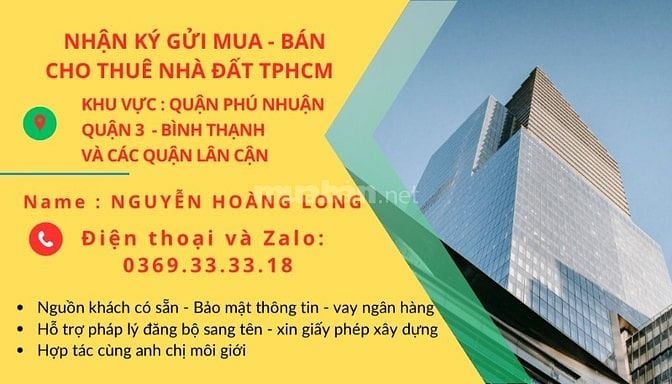 CHÍNH CHỦ BÁN NHÀ 5 TẦNG ĐƯỜNG TRẦN QUANG DIỆU QUẬN 3 