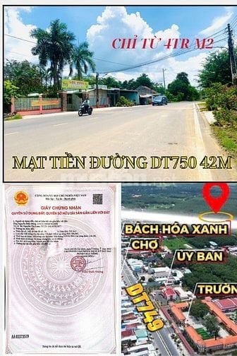 Hot Hot, Cần bán gấp lô đất Mặt tiền đường DT750, Long Hòa 