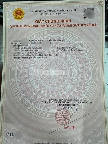 Long An củ 846m2 - thổ cư - gấp bán 1,570 tỷ tl.