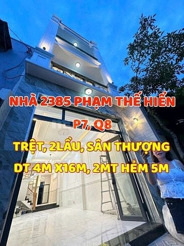 Nhà mới tuyệt đẹp 180m2, 1trệt, 2lầu, ST, 4mx16m2, H385 Phạm Thế Hiển