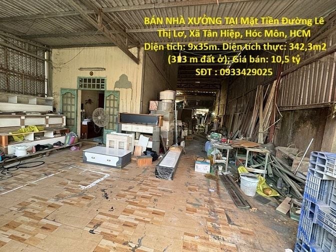 BÁN NHÀ XƯỞNG TẠI Mặt Tiền Đường Lê Thị Lơ, Xã Tân Hiệp, Hóc Môn, HCM
