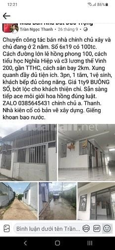 Bán nhà chính chủ xây chủ ở mới 90% do chuyển công tác