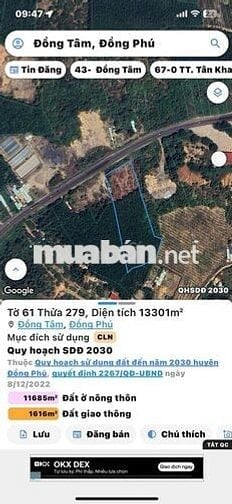 Hạ quyết liệt. 12,3 tỷ còn 9,3 tỷ cho 1,3ha đất  đẹp a chị nhanh tay ạ