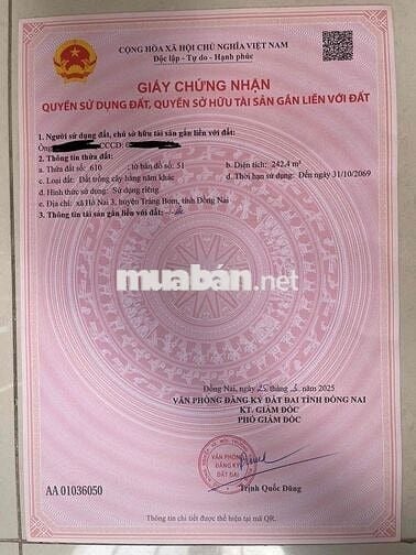 BÁN LÔ ĐẤT ĐẸP ĐƯỜNG 2 SÀI QUẤT PHƯỜNG HỐ NAI (HỐ NAI 3 CŨ)