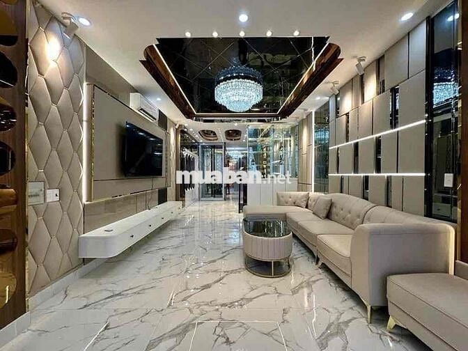 NHÀ BÈ, NHÀ MỚI 4 TẦNG, THANG MÁY TRONG NHÀ, HẺM XE HƠI