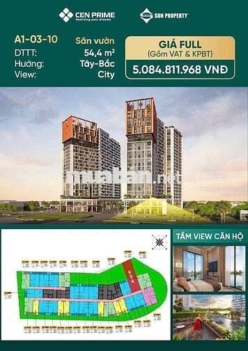 Bán căn hộ sân vườn Cora Tower Hoà Xuân view pháo hoa