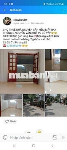 Cho thuê nhà kd .kho .tạp hóa Gò Vấp
