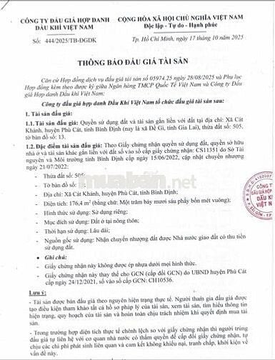 BĐS Xã Cát Khánh, huyện Phù Cát, tỉnh Bình Định (xã Đề Gi, Gia Lai)