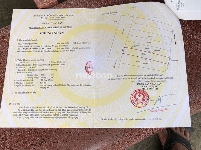 Bán gấp lô đất đẹp tại phường 25 - Bình Thạnh Tp Hồ Chí Minh