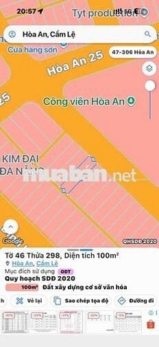 Mặt tiền hoà an 24 giá 4tyxx lvị trí đẹp, đối diện công viên, sạch 100