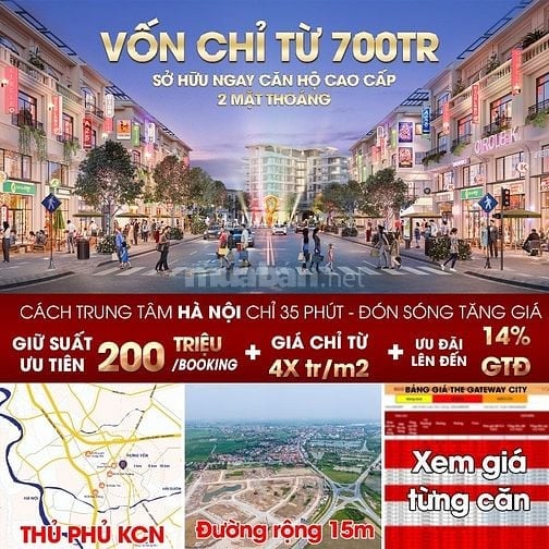 CĂN NGOẠI GIAO dự án The Gateway City. GIÁ 4X TRIỆU/M2