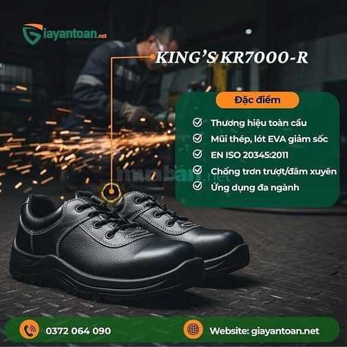 GIÀY BẢO HỘ KING’S KR7000-R – CỔ THẤP LINH HOẠT, AN TOÀN VƯỢT TRỘI 
