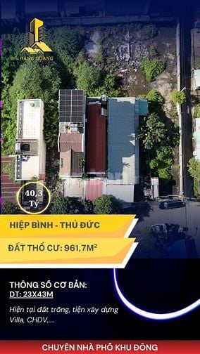 Đất Hiếm 961m² 2 Mặt Tiền Hiệp Bình Phước – Gần Vạn Phúc City 41,9t/m2