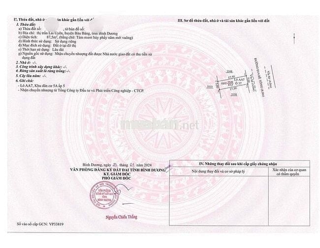 Kẹt tiền cần bán gấp lô đất sau TTHC Bàu Bàng