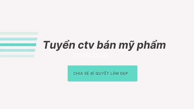 Tuyển nam / nữ CTV bán mỹ phẩm 