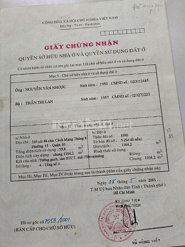 Bán gấp c/cư 60m2, q10, tphcm 