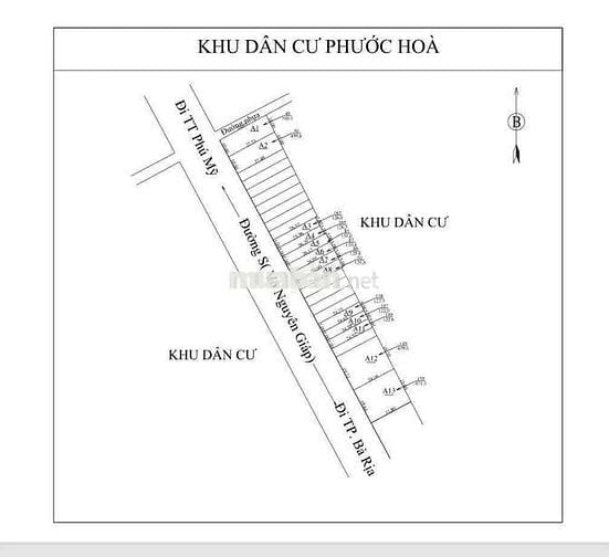 lốc 13 nền mặt tiền đường võ nguyên giáp p Phước Hòa giá 1ty750trieu