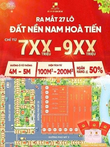 BÁN ĐẤT MẶT TIỀN VIEW SÔNG PHÍA NAM HÒA TIẾN GIÁ CHỈ 780TR