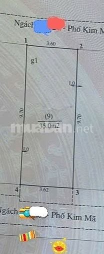 Bán nhà 5T 36m2 MT 3,6m hai mặt ngõ , phố Kim Mã cạnh CV hồ Thủ Lệ 