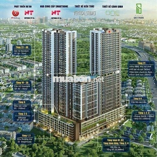 Sky Park , 2PN 60m2 mặt tiền QL1A , P.Dĩ An
