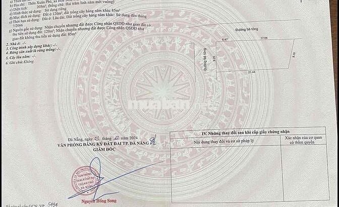 chào bán lô đất diện tích 200m thôn phú thượng hoà sơn