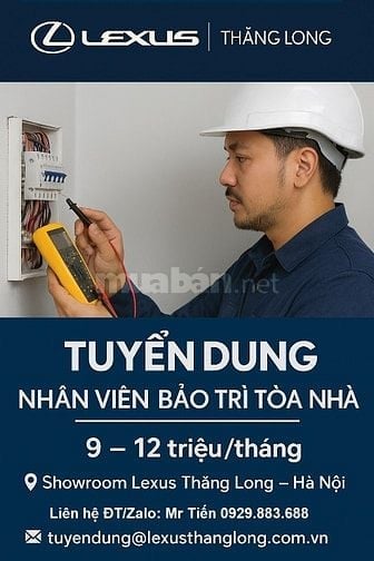 Nhân Viên Bảo Trì Tòa Nhà - Đi Làm Ngay