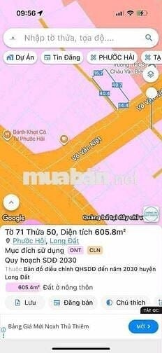LÔ GÓC 2 MẶT TIỀN VEN BIỂN VÕ VĂN KIỆT - XÃ PHƯỚC HẢI - TP HCM CHỈ 2TỶ