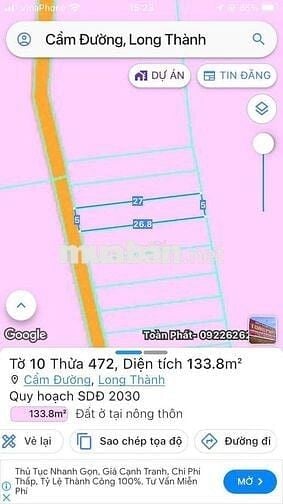 ĐẤT THỔ CƯ GẦN CHỢ UỶ BAN XÃ CẨM ĐƯỜNG 500m