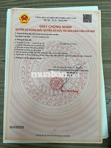 BÁN ĐẤT NGAY PHƯỜNG CHÁNH PHÚ HÒA – BẾN CÁT 1TY1/LÔ 208M2 THỔ CƯ 60M2