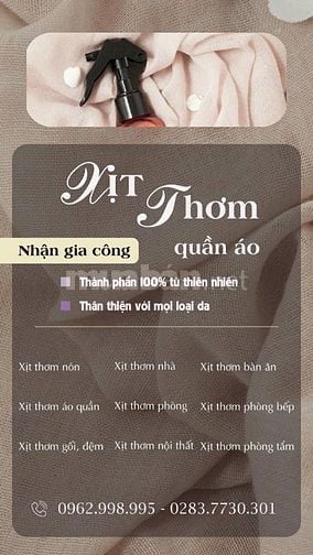 Gia công xịt thơm phòng, xịt thơm gối, xịt thơm quần áo - Xưởng Ecolif