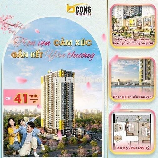 Bán căn hộ dự án Bcons Asahi giá rẻ