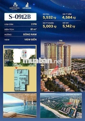 CĂN 2PN VIEW BIỂN SỞ HỮU LÂU DÀI, CHỈ CẦN 1 TỶ NHẬN NHÀ