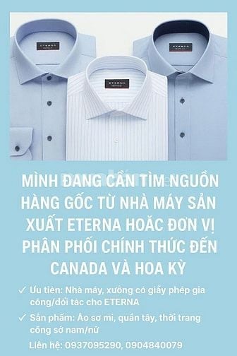 Mình đang cần tìm nguồn hàng gốc từ nhà máy sản xuất ETERNA