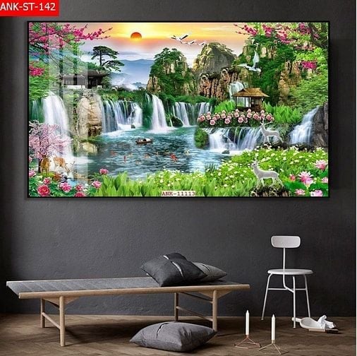 Tranh gạch 3d trang trí phòng khách - X444