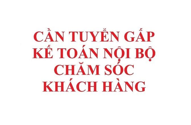 Cần tuyển nữ kế toán nội bộ, thành thạo word, excel