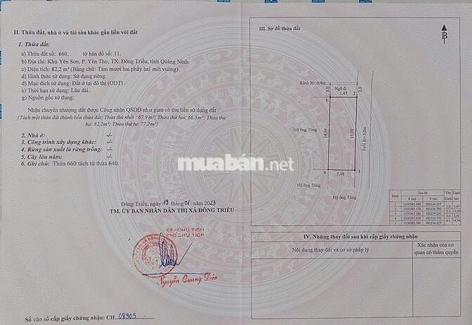 Đất nền 80m2 giá 800 triệu Đông Triều, Quảng Ninh,MT 6m, view đẹp