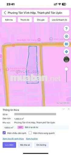 Lô đất 600m2 Thổ cư, gần 500m2 đất trồng cây LN, Tp Tân Uyên, TPHCM.