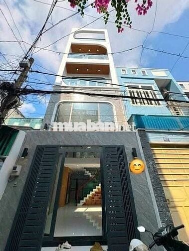 NHÀ ĐẸP 5 TẦNG, HẺM XE HƠI 6M, DT (4X13,5)M2, 6,5 TỶ CÒN TL