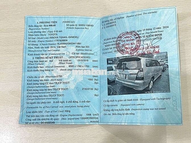 Innova đời 2014 E - 400000 km