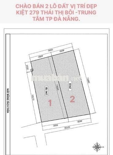 Bán 2 lô liền kề k thái thị bôi ,thanh khê Đà Nẵng