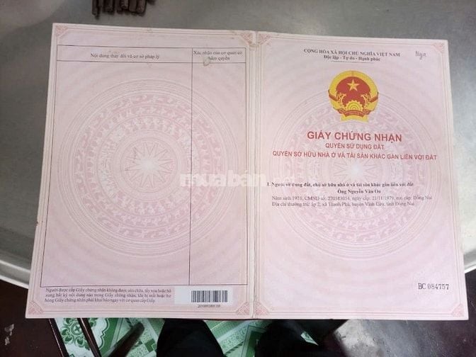 Bán đất gia đình ở huyện Vĩnh Cửu