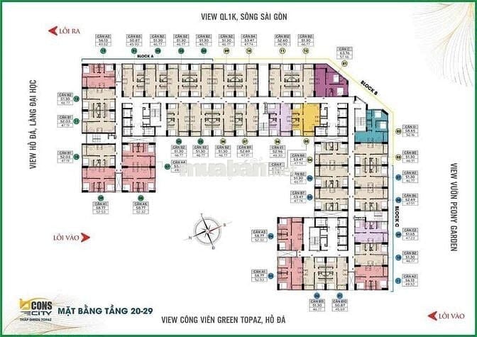 Cần bán căn góc 58m2 Bcons Green Topax