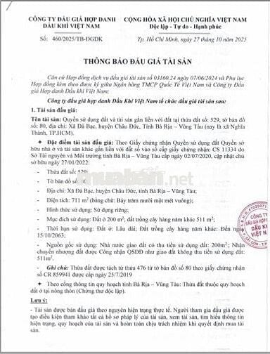 BĐS Xã Đá Bạc, huyện Châu Đức, BR-VT (xã Nghĩa Thành, TP.HCM)