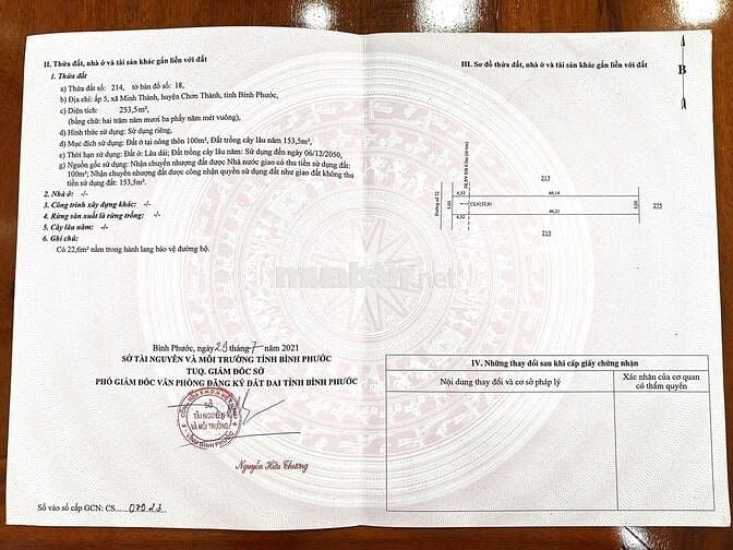 Bán đất nền thổ cư ngay trung tâm Chơn Thành, kế bên KCN Becamex