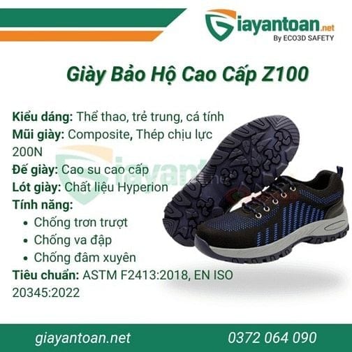 Giày bảo hộ Z100 – Khi an toàn gặp phong cách