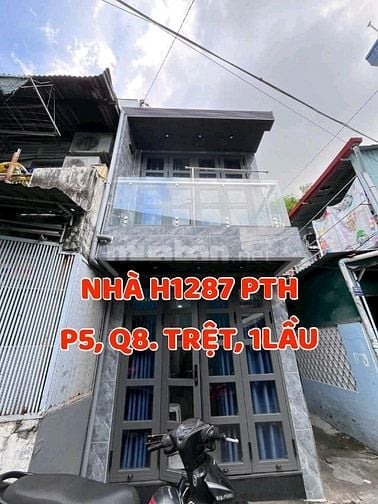 Nhà cho vợ chồng trẻ, 24m2, 1trệt, 1lầu, BTCT, H1287 Phạm Thế Hiển P5.