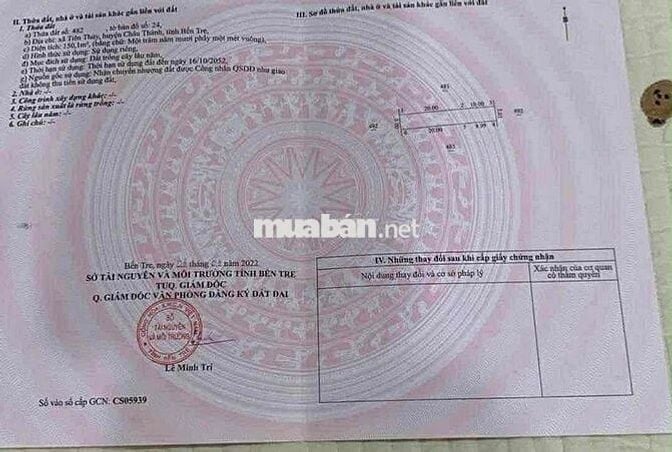 Bán đất nền khh dân cư chợ Tiên Thuỷ